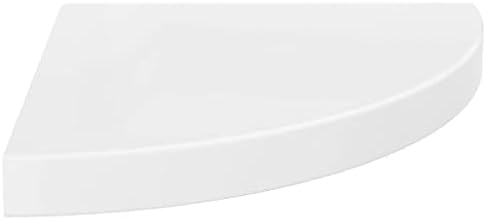 Floating Corner Shelf with High Gloss White Finish