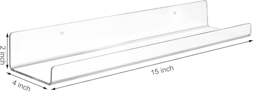 ECOSEAO Floating Shelves Set of 6 Clear Acrylic Display Stand