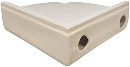 Tenedos Bone Almond Glazed Ceramic Corner Shelf