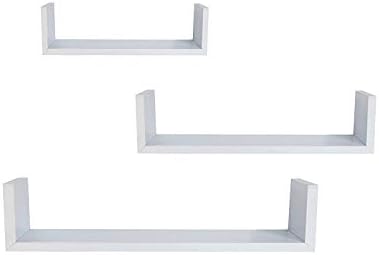 EWEIS HomeWares 3 Floating U Shelves White 1