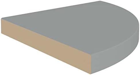 2 pcs Floating Corner Shelves Gray 138x138x15 MDF