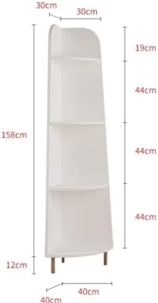 Modern Corner Shelf 4 Tier Wood Bookshelf Plant Stand Orange