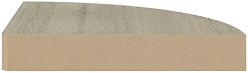Floating Corner Shelf Oak 98x98x15 MDF for Home Decor