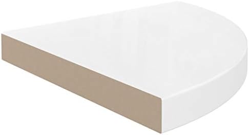 Floating Corner Shelf with High Gloss White Finish