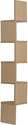 Danya B Large Rustic 5-Tier Corner Floating Wall Shelves Beech
