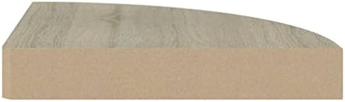 2 Piece Floating Corner Shelves Oak MDF 98x98x15 for Bathroom Bedroom Living Room Kitchen Decoration