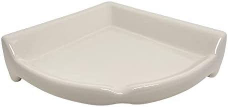 Tenedos Bone Almond Glazed Ceramic Corner Shelf