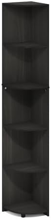 Furinno Econ 5-Tier Corner Shelf Bookcase in Espresso