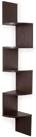 Danya B Large Rustic 5-Tier Corner Wall Shelving Unit