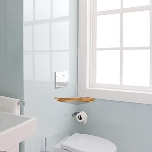 Corner Wall Shelf Bamboo Floating Storage Rack for Home Kitchen Bathroom