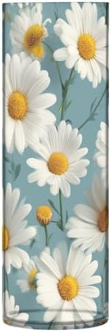 White Daisies Plastic Cylinder Vase 118 Inch Tall Clear