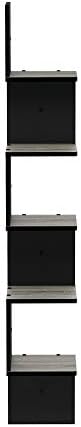 Furinno Rossi Wall Mount Floating Corner Shelf 5-Tier Square