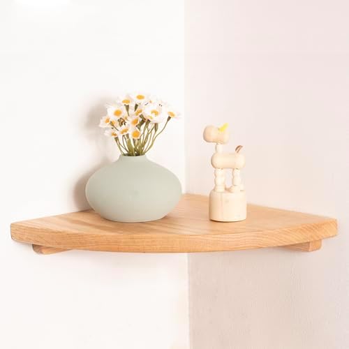 Floating Corner Shelves Oak 10 Solid Wall Mounted Display Storage Rack