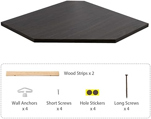 20-Inch Corner Floating Shelf with Wire Cable Hole
