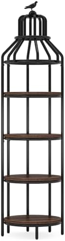 Tribesigns 4 Tier Corner Bookshelf with 4 Round Shelves