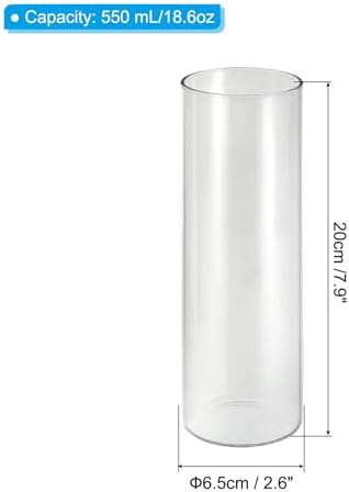 PATIKIL Clear Glass Cylinder Vase 79 Tall 26 Dia