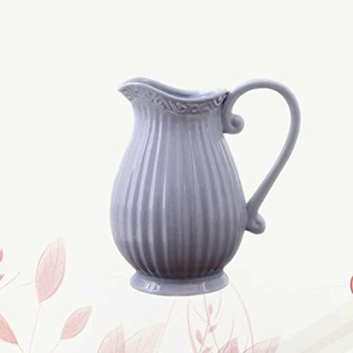 Mobestech Grey Ceramic Dried Flower Vase for Elegant Table Display