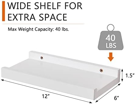 Floating Shelf Wall Storage Shelves 12 Inch White Oak Wood