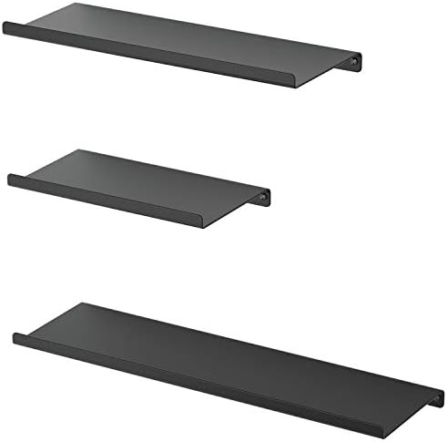 SRIWATANA Black Floating Shelves Set of 3 for Home