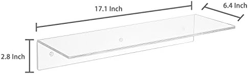 MyGift 17 Inch Clear Acrylic Floating Shelves Set of 3