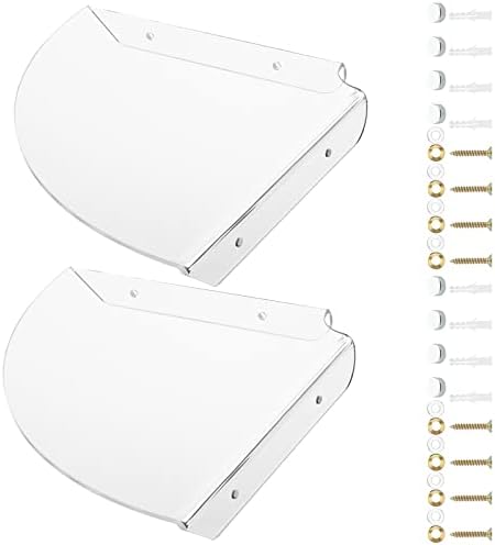 Cosmos 2 Pcs Acrylic Floating Corner Shelves Clear Transparent
