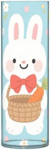 Cute White Rabbit Plastic Cylinder Vase for Flowers