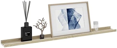 2 pcs Wall Shelves White and Sonoma Oak 394x35x12 for Bedroom Kitchen Decor