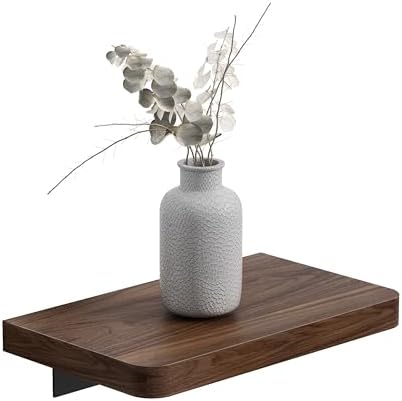 Danpoo 8 Inch Floating Walnut Shelf for Wall