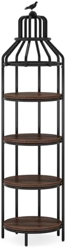 Tribesigns 4 Tier Corner Bookshelf with 4 Round Shelves