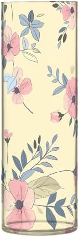 Light Pink Flower Retro Plastic Cylinder Vase for Decor