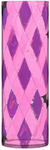 Gothic Pink Grid Plastic Flower Vase 118 x 39 Inch