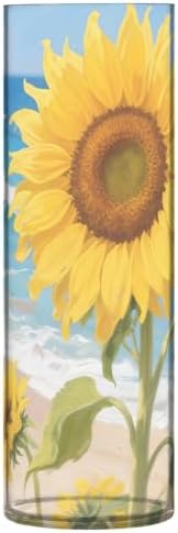 Sunflowers by The Sea Clear Plastic Cylinder Vase 118 Inch Tall
