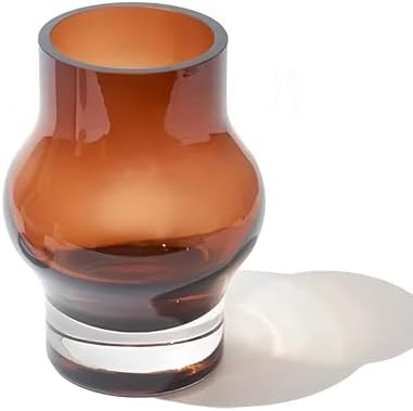 8 Inch Amber Hurricane Candleholder 35lb Thick Glass Vase