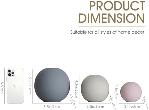 Ceramic Vase Set of 3 Multicolor Rustic Farmhouse Decor