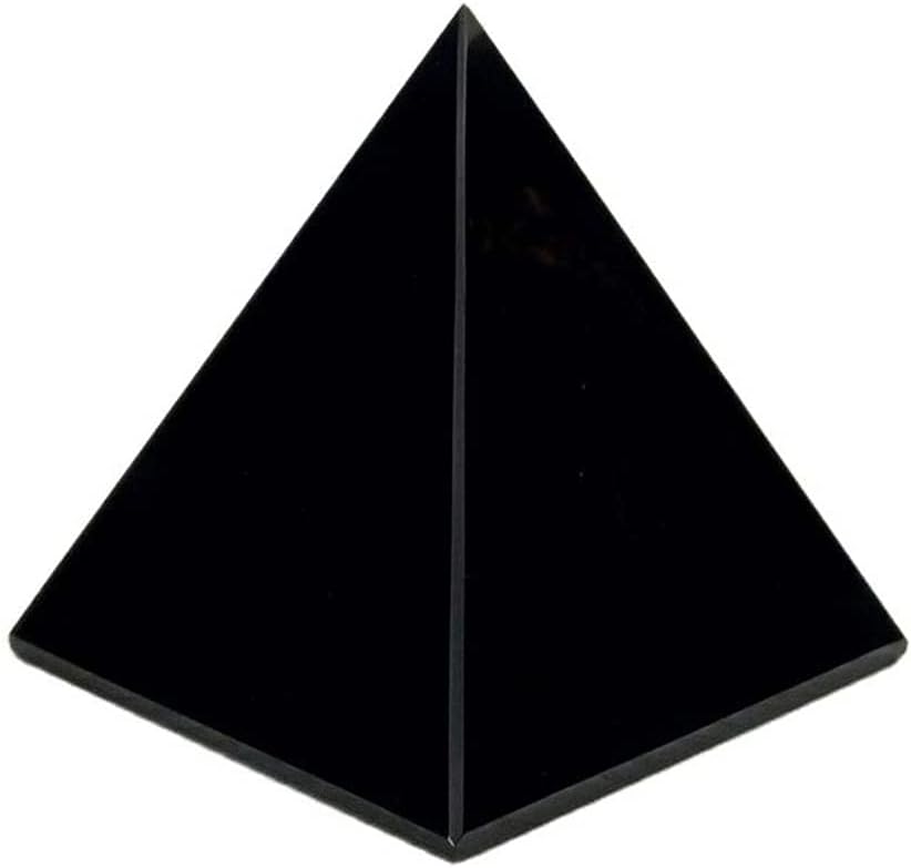 GOMOSU Natural Obsidian Quartz Pyramid Tabletop Decor