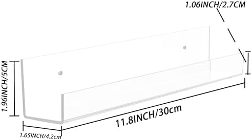 4 Pack Clear Acrylic Floating Shelves for Wall Storage