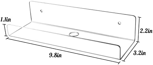 Mocoosy 2 Pack Clear Acrylic Floating Shelf 10 Inch