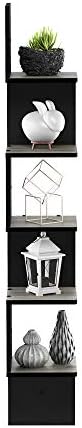 Furinno Rossi Wall Mount Floating Corner Shelf 5-Tier Square