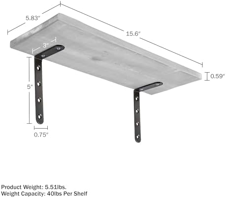 Lavish Home Set of 6 Floating Shelves White