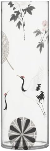 Grey Crane Flower Fan Vase 118 x 39 Inch Decorative