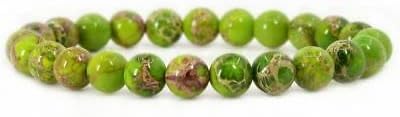 8mm Fashion Round Green Sea Sediment Jasper Stretchable Bracelet
