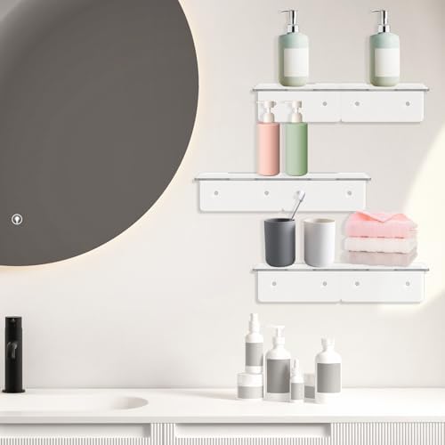 Lemecima 6 Pack Small Acrylic Floating Shelves for Wall