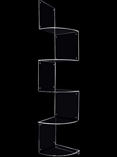 Jetec 5 Tier Corner Shelf Wall Mount Clear Storage Organizer