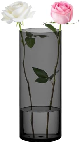 Suream Cylinder Vases Dark Gray Hurricane Flower Vases