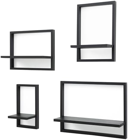 PHOENANCEE Square Floating Shelves Set of 4