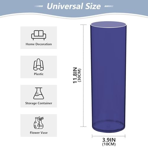 Midnight Blue Plastic Hurricane Candle Holder 118 x 39 Inch Aesthetic Vase