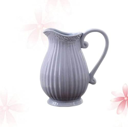 Mobestech Grey Ceramic Dried Flower Vase for Elegant Table Display