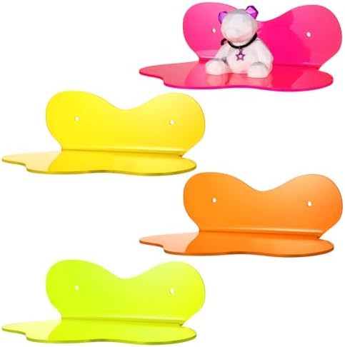 Soaoo 4 Pack Neon Floating Shelves for Display Storage