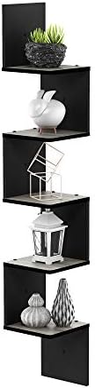 Furinno Rossi Wall Mount Floating Corner Shelf 5-Tier Square