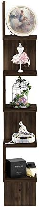 Furinno Rossi 5-Tier Wall Mount Corner Shelf Columbia Walnut